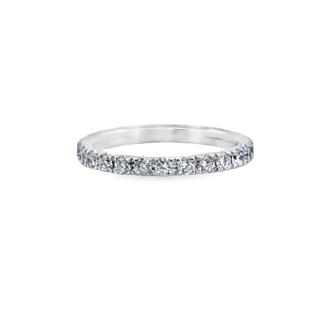 0.99 CTW Diamond Eternity Band 18K White Gold, 2mm Wide