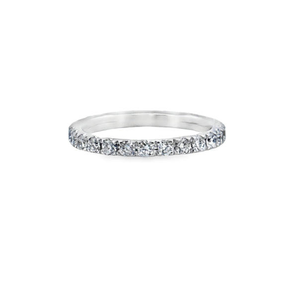 0.99 CTW Diamond Eternity Band 18K White Gold, 2mm Wide