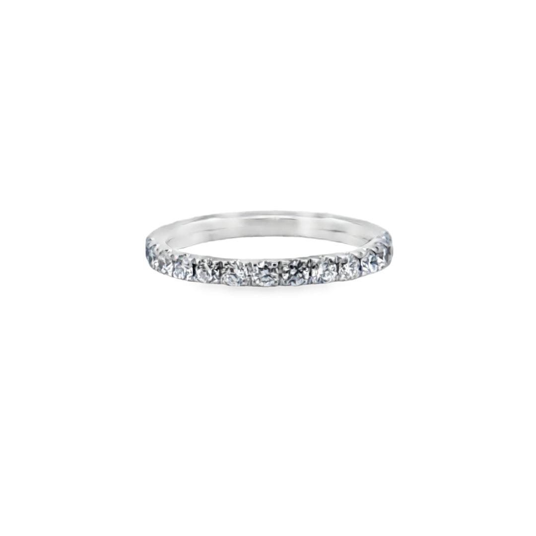 0.99 CTW Diamond Eternity Band 18K White Gold, 2mm Wide