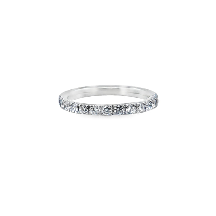 0.99 CTW Diamond Eternity Band 18K White Gold, 2mm Wide