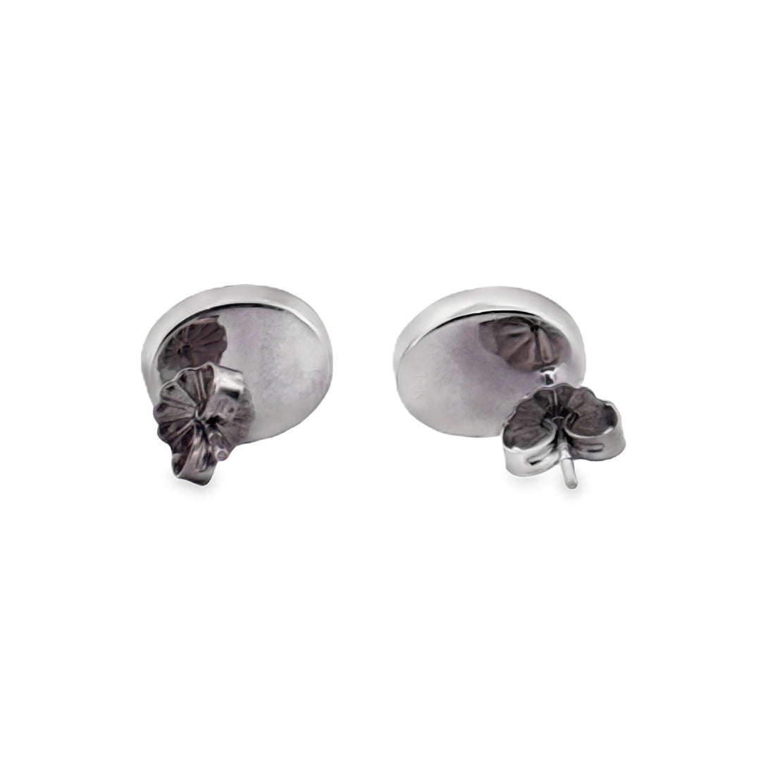 2.70 CTW Ethiopian Opal 14K White Gold Oval Stud Earrings – 9 x 7mm