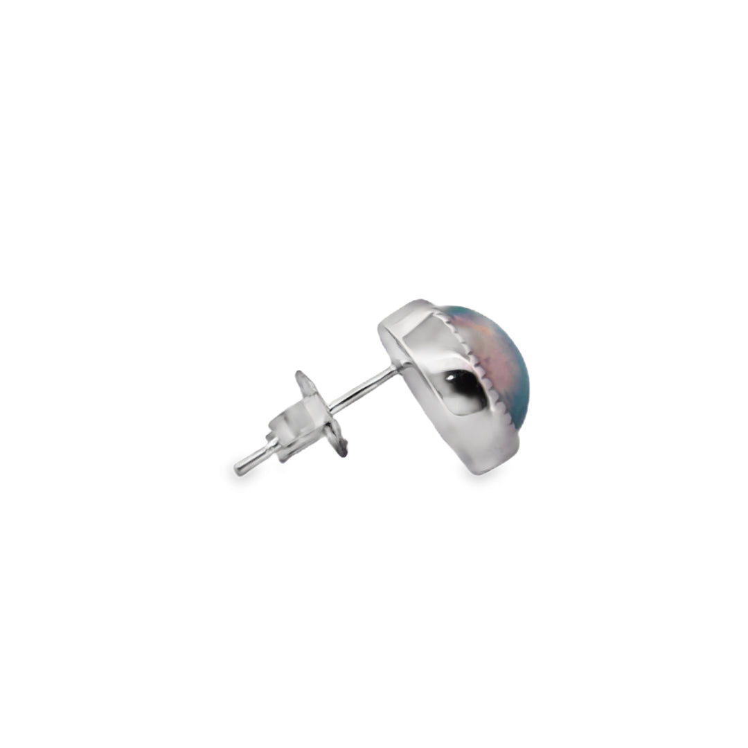 2.70 CTW Ethiopian Opal 14K White Gold Oval Stud Earrings – 9 x 7mm