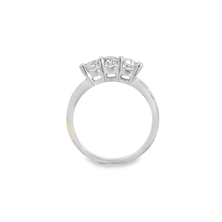 0.75 CTW Diamond Three-Stone 14K White Gold Ring