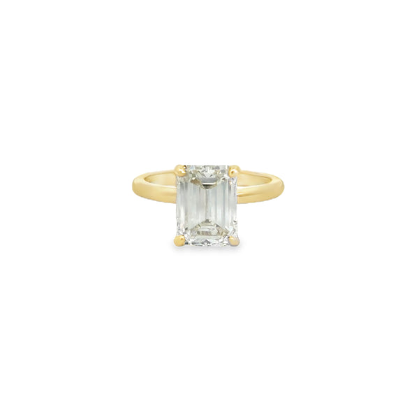 3.55 Carat Emerald Cut Diamond Solitaire Engagement Ring