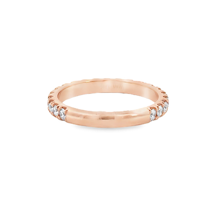 0.75 CTW Diamond 18K Rose Gold Wedding Band