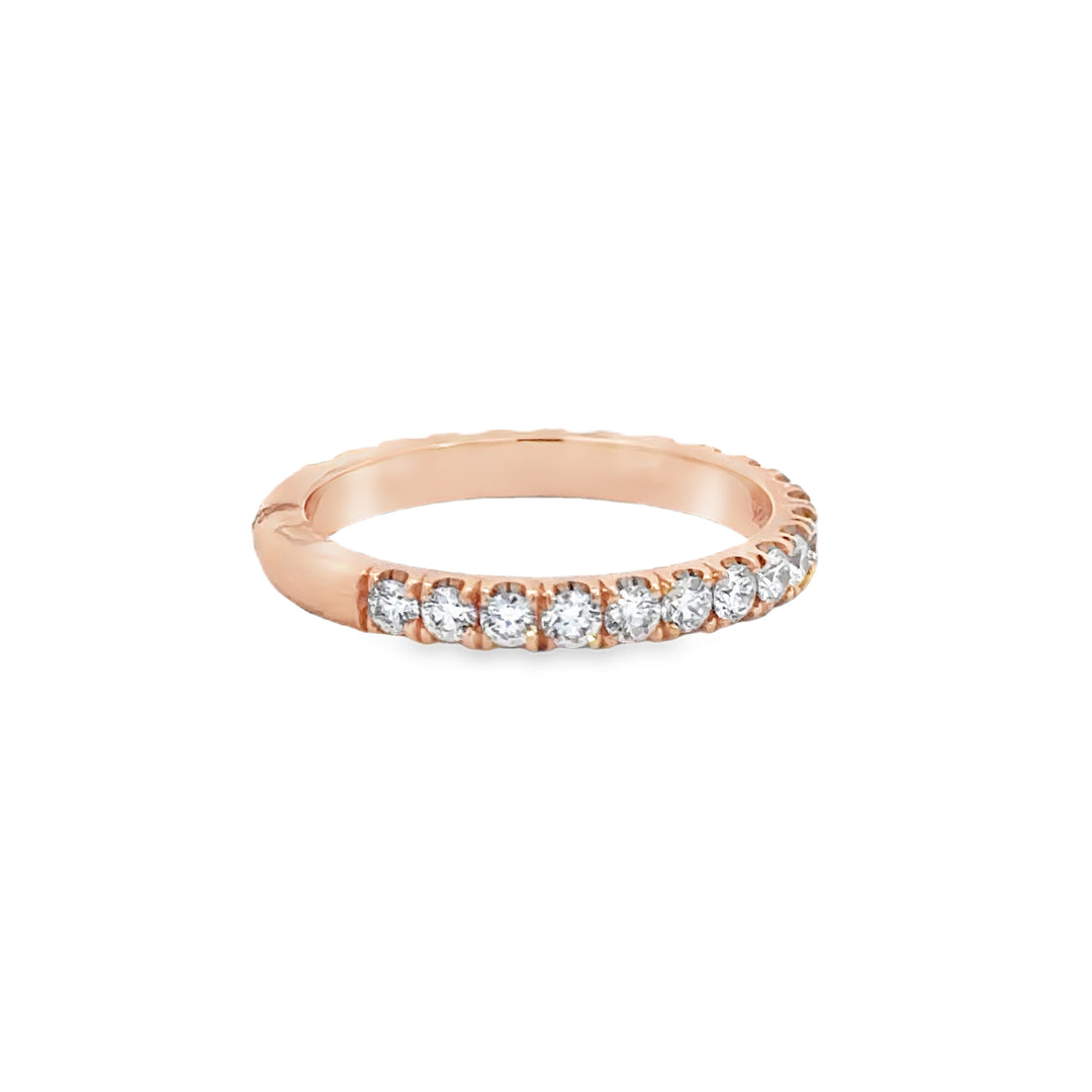 0.75 CTW Diamond 18K Rose Gold Wedding Band