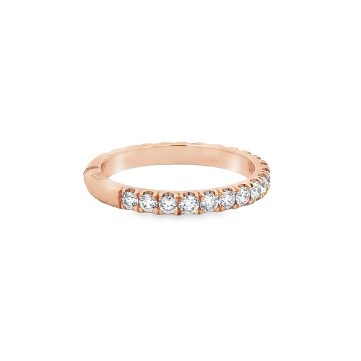 0.75 CTW Diamond 18K Rose Gold Wedding Band