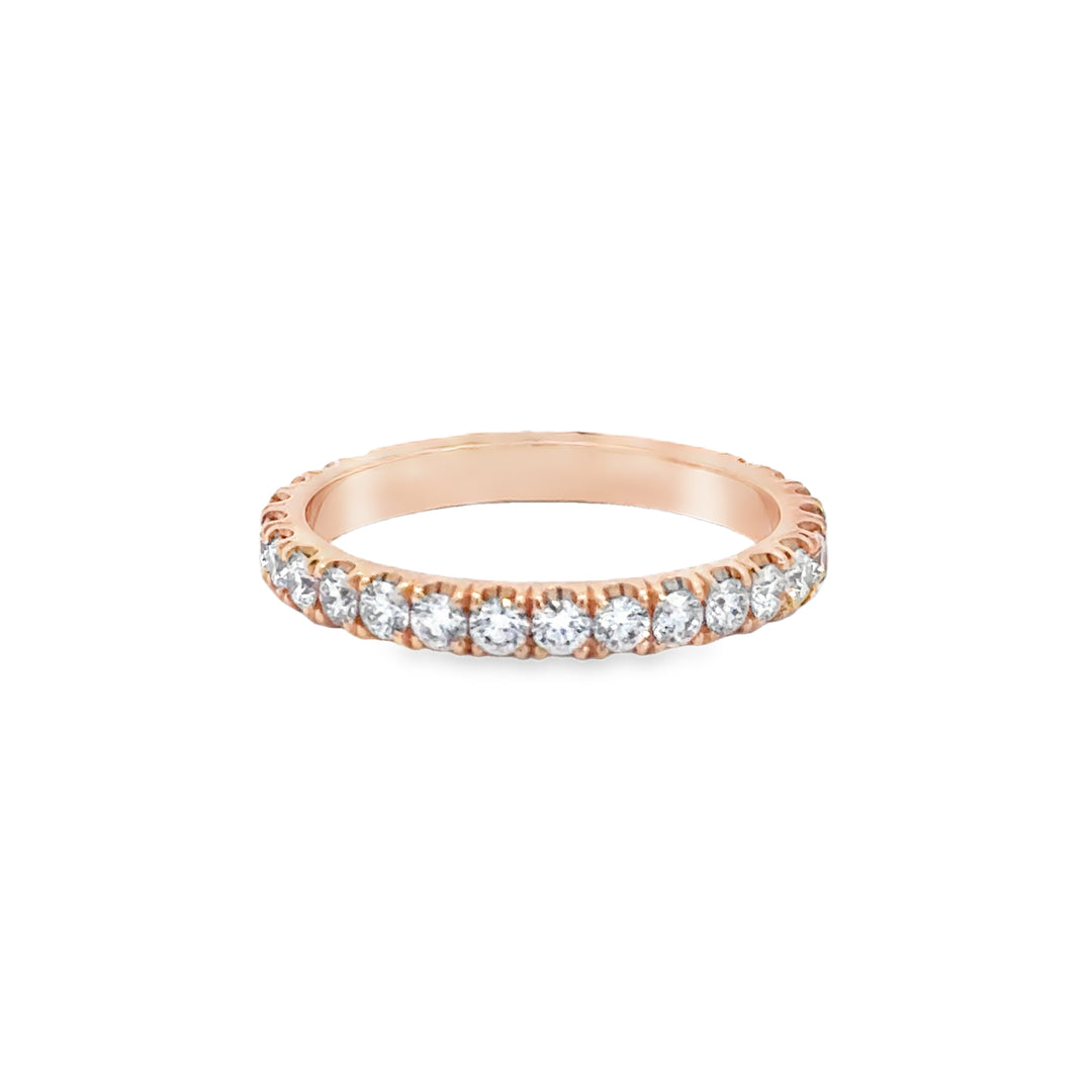 0.75 CTW Diamond 18K Rose Gold Wedding Band