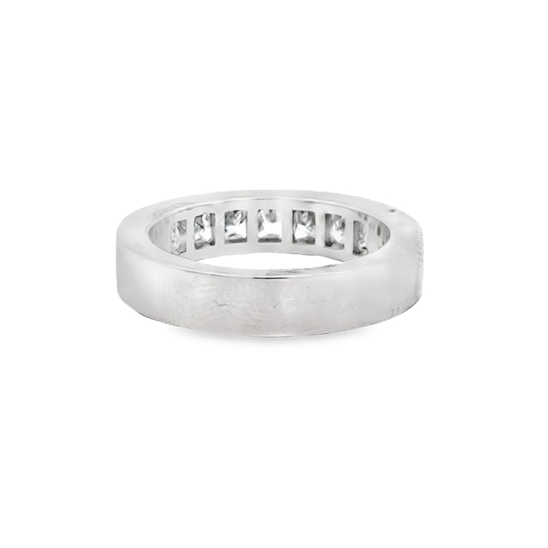 1.42 CTW Princess Cut Diamond 18K White Gold Channel Set Ring