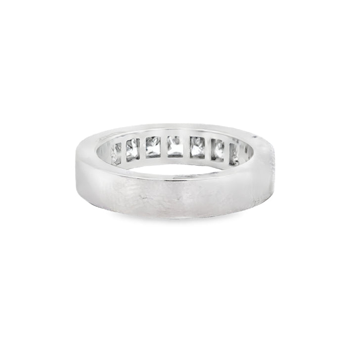 1.42 CTW Princess Cut Diamond 18K White Gold Channel Set Ring