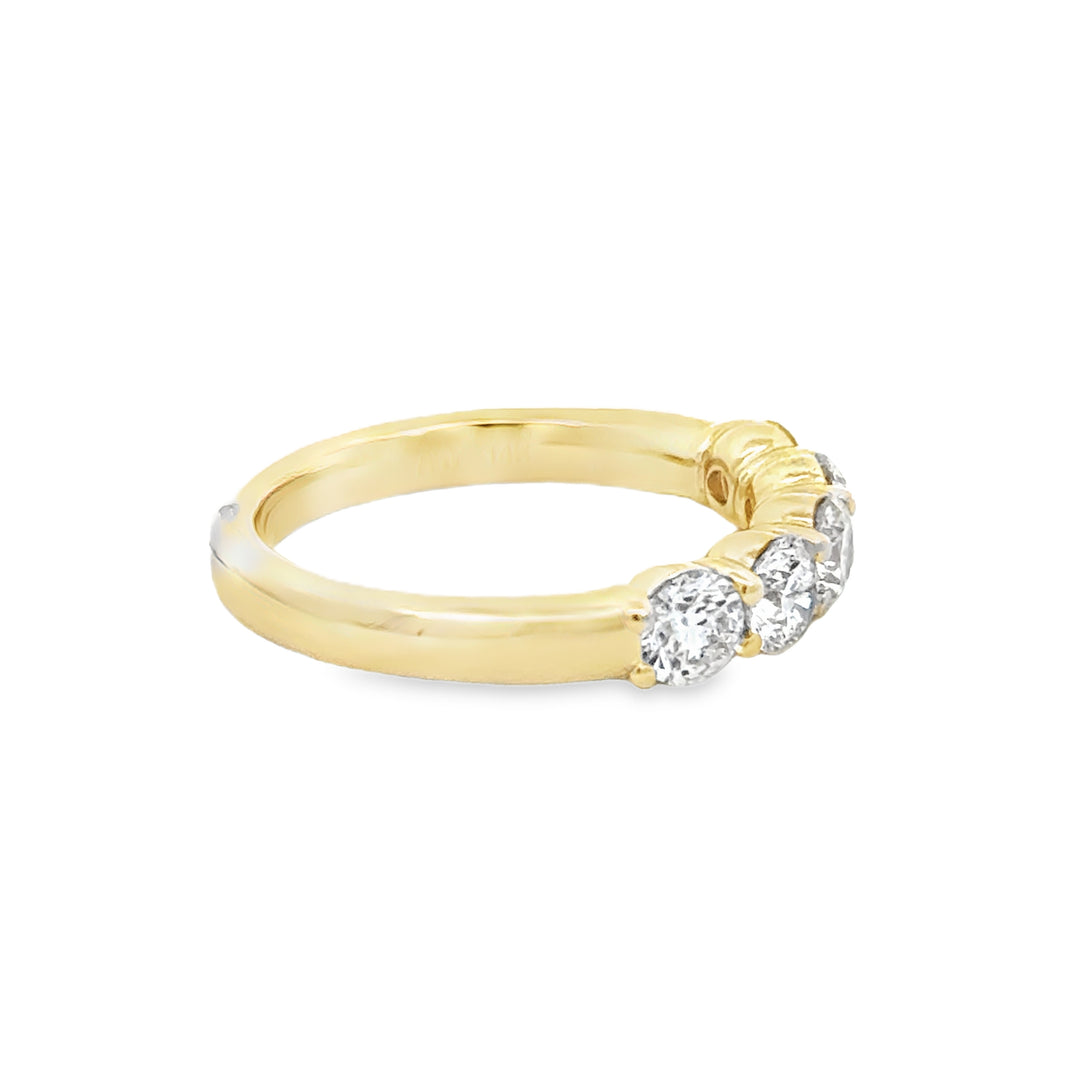 1.22 CTW Diamond 5-Stone Ring in 14K Yellow Gold – Size 6.5
