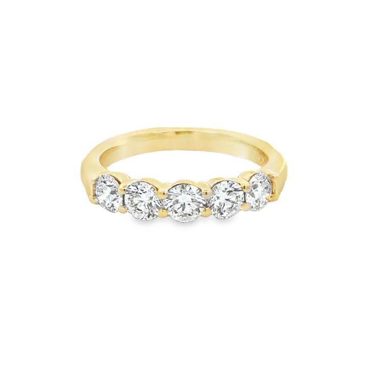 1.22 CTW Diamond 5-Stone Ring in 14K Yellow Gold – Size 6.5