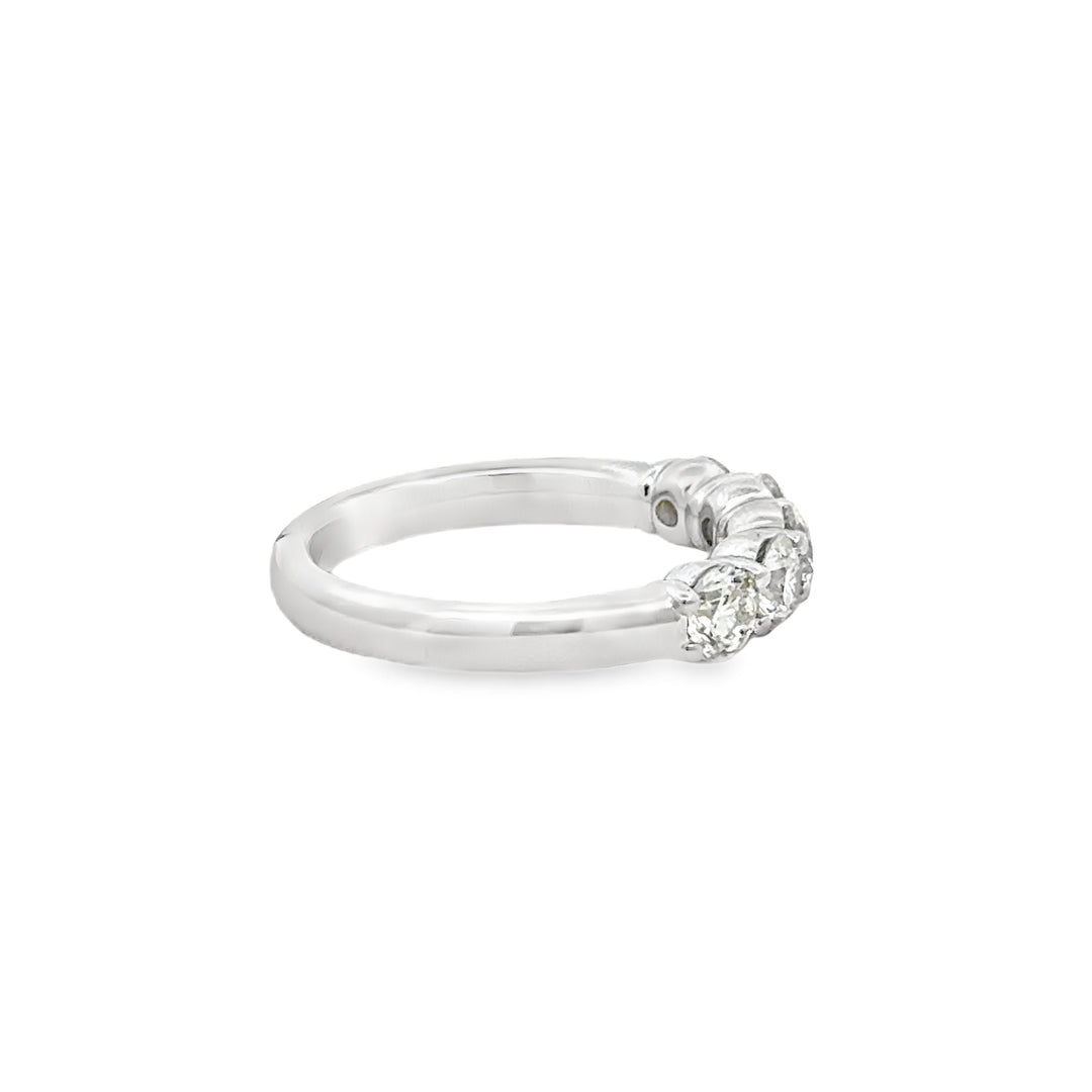 1.23 CTW Diamond Wedding Band in 14K White Gold – Size 6.5