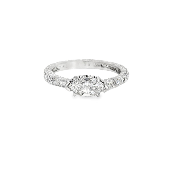 0.75 CT Marquise Diamond Ring in 14K White Gold – Size 7