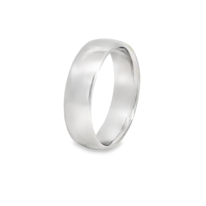 14K White Gold Men's Wedding Band – 5mm, Size 8