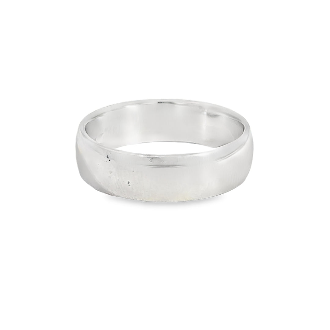 14K White Gold Men's Wedding Band – 5mm, Size 8
