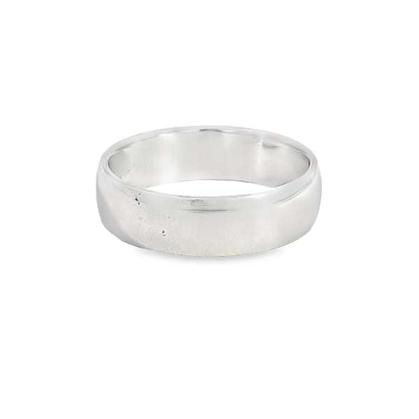 14K White Gold Men's Wedding Band – 5mm, Size 8