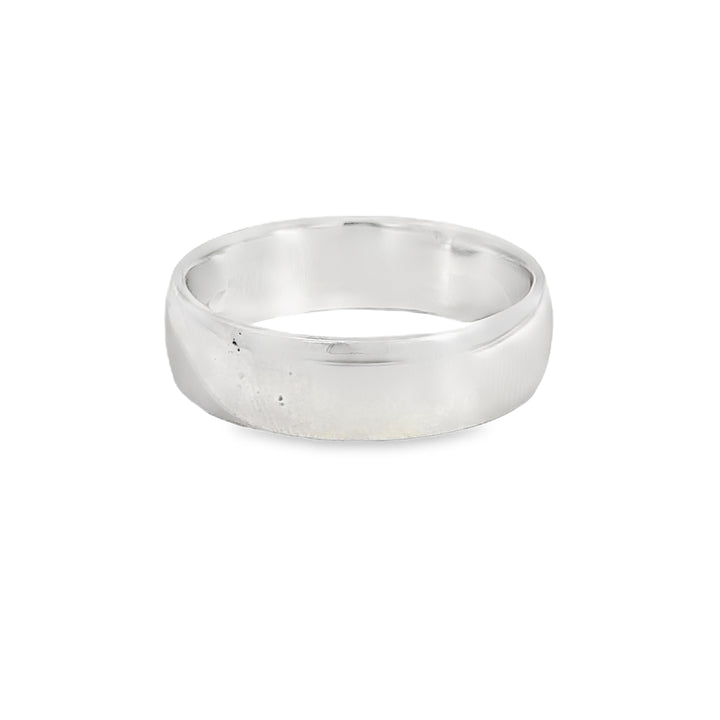 14K White Gold Men's Wedding Band – 5mm, Size 8