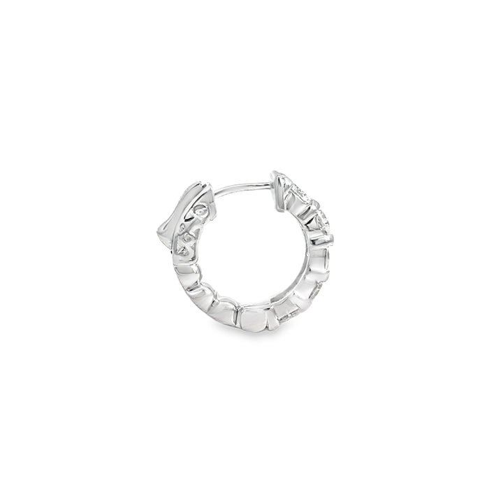 1.60 CTW Diamond 14K White Gold Hoop Earrings
