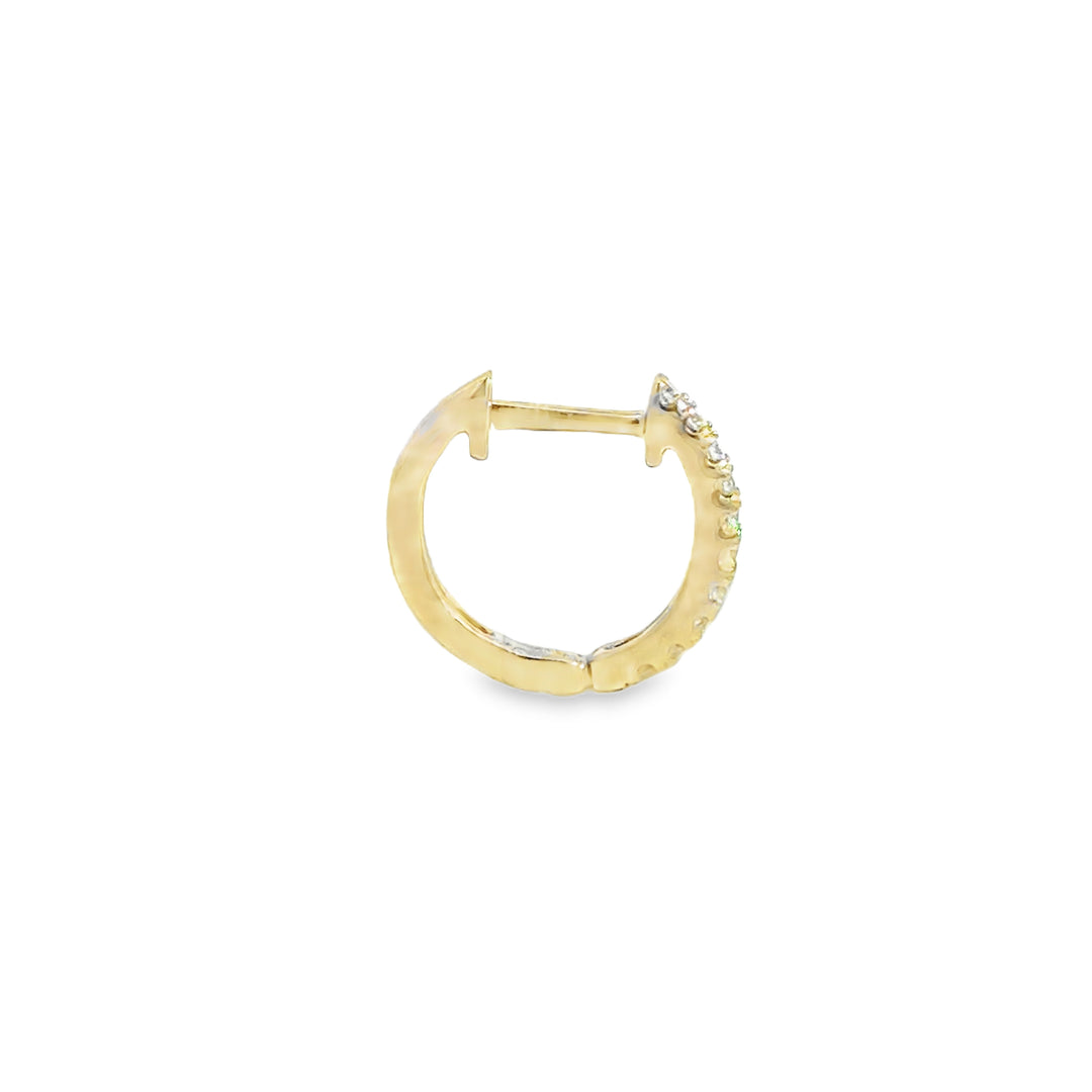 0.19 CTW Diamond Prong Set Huggie Earrings in 14K Yellow Gold