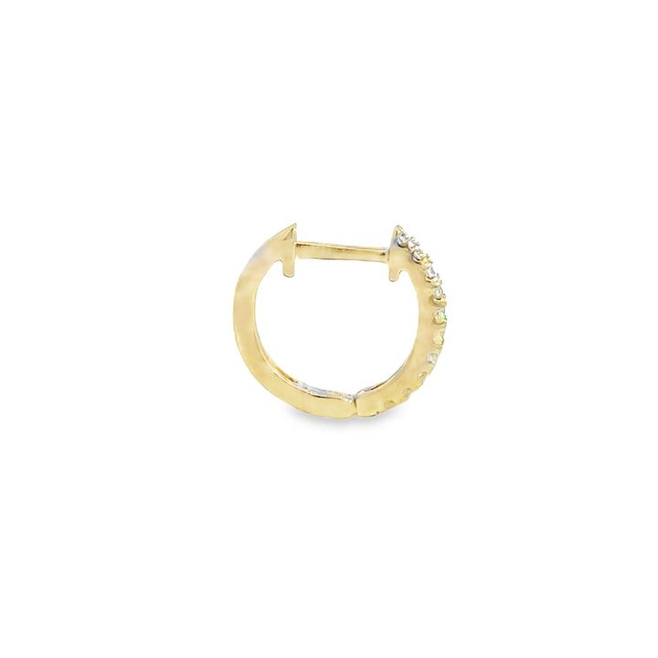 0.19 CTW Diamond Prong Set Huggie Earrings in 14K Yellow Gold