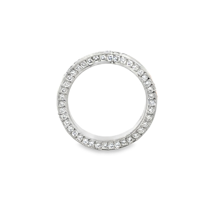 1.50 CTW Diamond Platinum Floral Motif Band Ring – 3.5mm