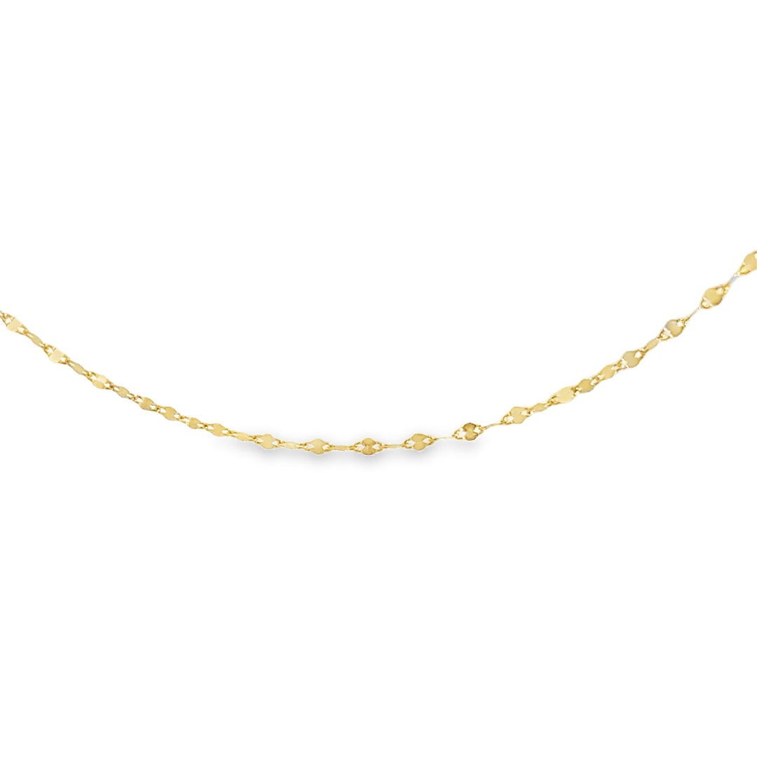 10K Yellow Gold 1mm Diamond-Cut Bead Chain – 20" Micro Thin Necklace
