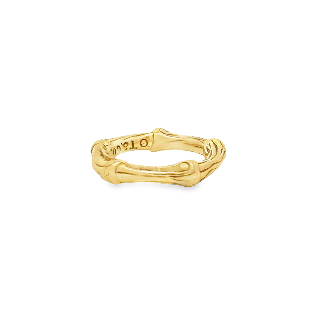Pre-Owned Tiffany & Co. Bamboo 4mm 18K Yellow Gold Ring (1996)