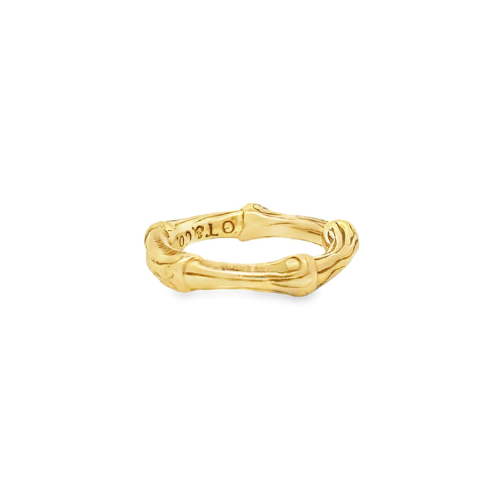 Pre-Owned Tiffany & Co. Bamboo 4mm 18K Yellow Gold Ring (1996)