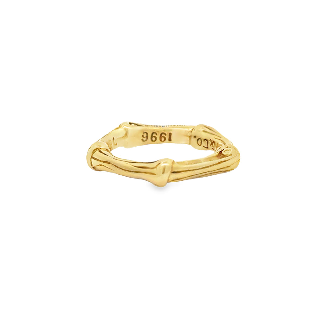 Pre-Owned Tiffany & Co. Bamboo 4mm 18K Yellow Gold Ring (1996)