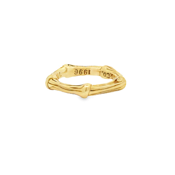 Pre-Owned Tiffany & Co. Bamboo 4mm 18K Yellow Gold Ring (1996)