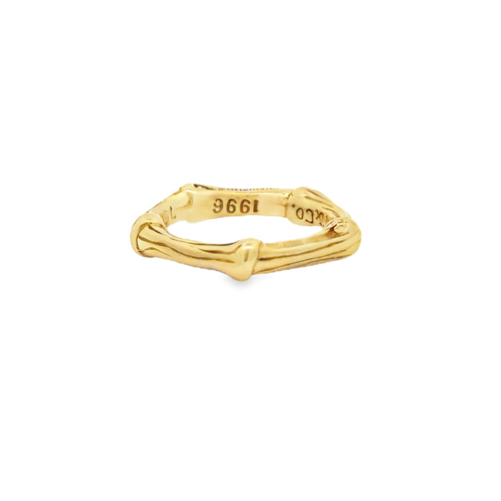 Pre-Owned Tiffany & Co. Bamboo 4mm 18K Yellow Gold Ring (1996)