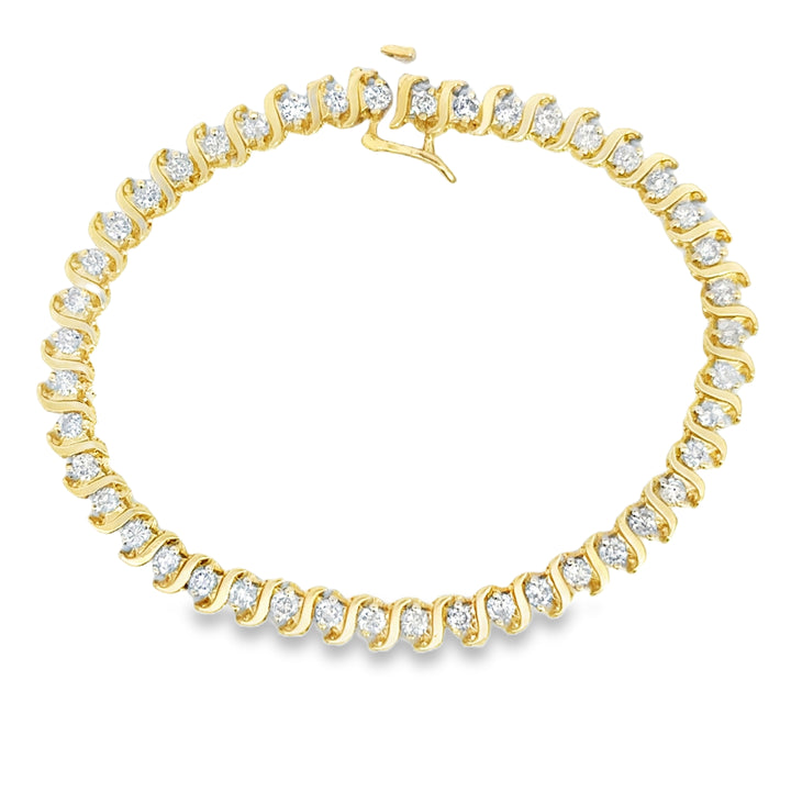 2.50 CTW Diamond 14K Yellow Gold Tennis Bracelet