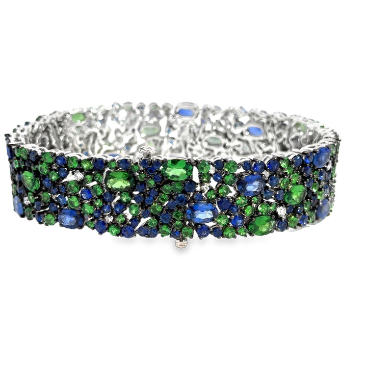 Robert Procop 27.25 CTW Sapphire, Tsavorite & Diamond American Glamour Bracelet