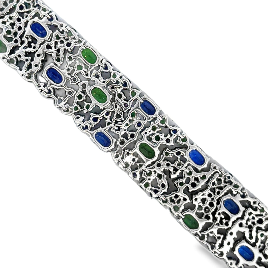 Robert Procop 27.25 CTW Sapphire, Tsavorite & Diamond American Glamour Bracelet