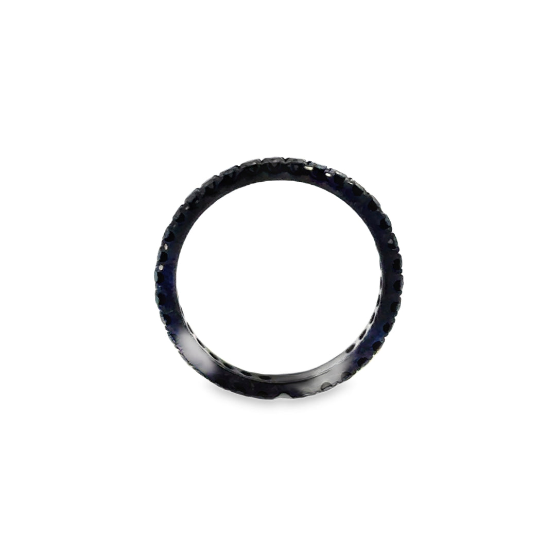 0.35 CTW Black Diamond Eternity Band 18K White Gold with Black Rhodium – 2mm Wide, Size 6.5