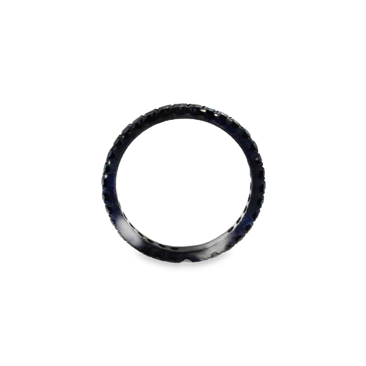 0.35 CTW Black Diamond Eternity Band 18K White Gold with Black Rhodium – 2mm Wide, Size 6.5