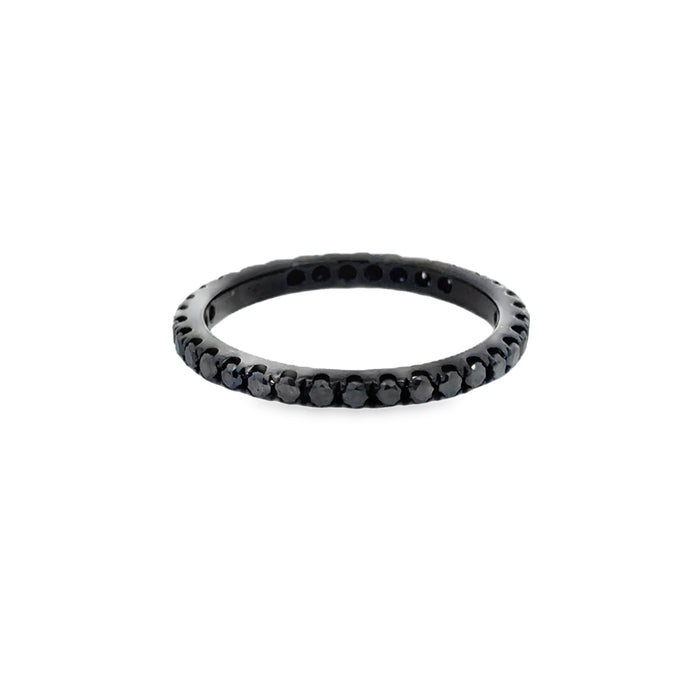 0.35 CTW Black Diamond Eternity Band 18K White Gold with Black Rhodium – 2mm Wide, Size 6.5