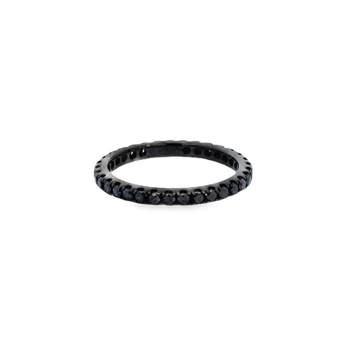 0.35 CTW Black Diamond Eternity Band 18K White Gold with Black Rhodium – 2mm Wide, Size 6.5