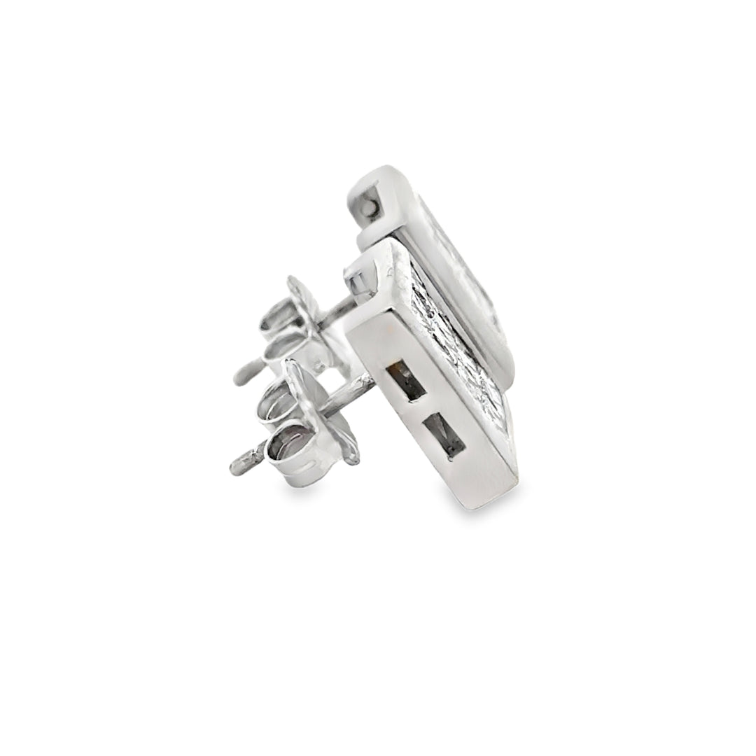 3.00 CTW Princess Cut Diamond 14K White Gold Large Square Post Earrings – 12mm