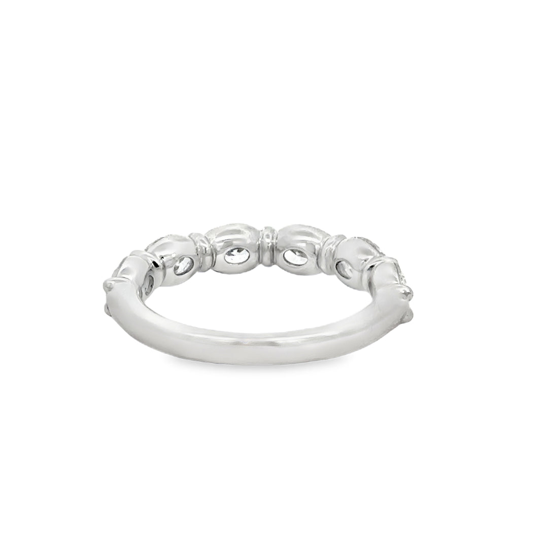 2.22 CTW Horizontal Oval Diamond 14K White Gold Band – 4mm