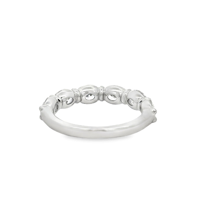 2.22 CTW Horizontal Oval Diamond 14K White Gold Band – 4mm