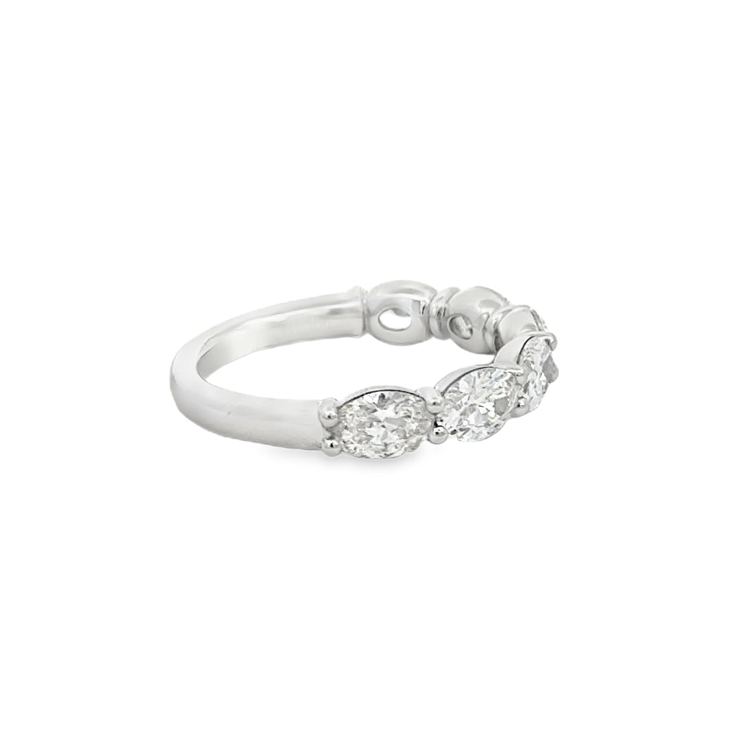2.22 CTW Horizontal Oval Diamond 14K White Gold Band – 4mm