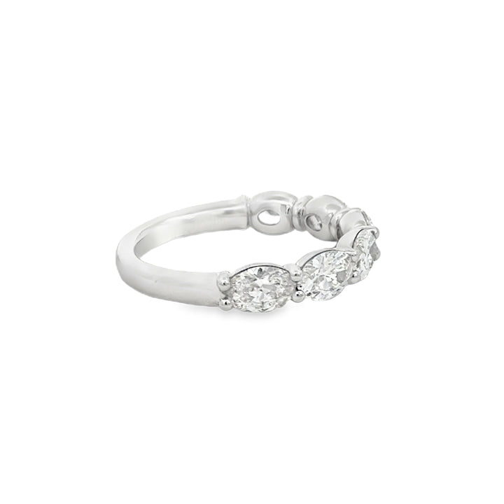 2.22 CTW Horizontal Oval Diamond 14K White Gold Band – 4mm