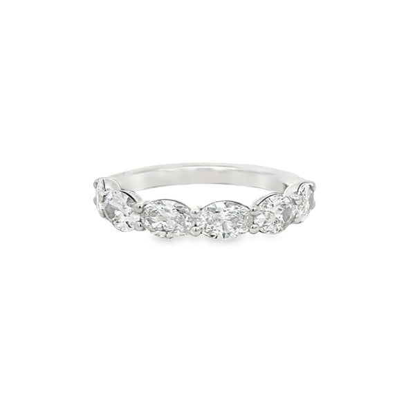 2.22 CTW Horizontal Oval Diamond 14K White Gold Band – 4mm