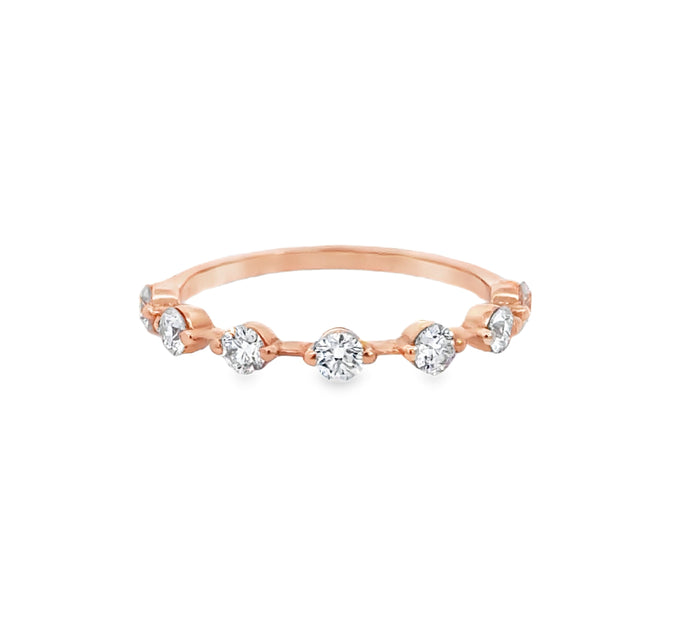 0.50 CTW Diamond 14K Rose Gold Spaced Band – 2.5mm