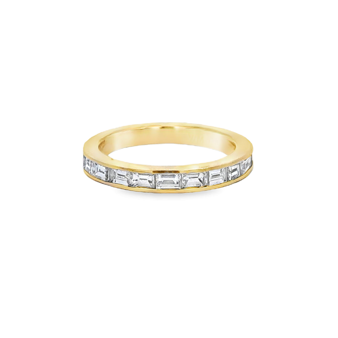 1.04 CTW Baguette Diamond 18K Yellow Gold Band – 3mm