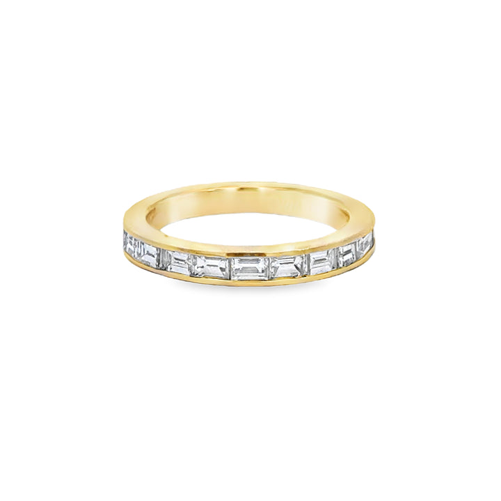 1.04 CTW Baguette Diamond 18K Yellow Gold Band – 3mm