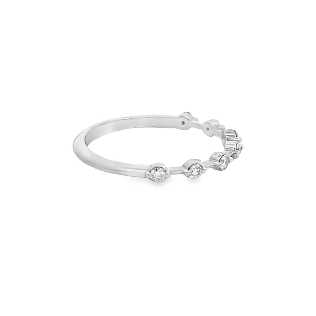 0.17 CTW Diamond 18K White Gold Wedding Band – 2mm