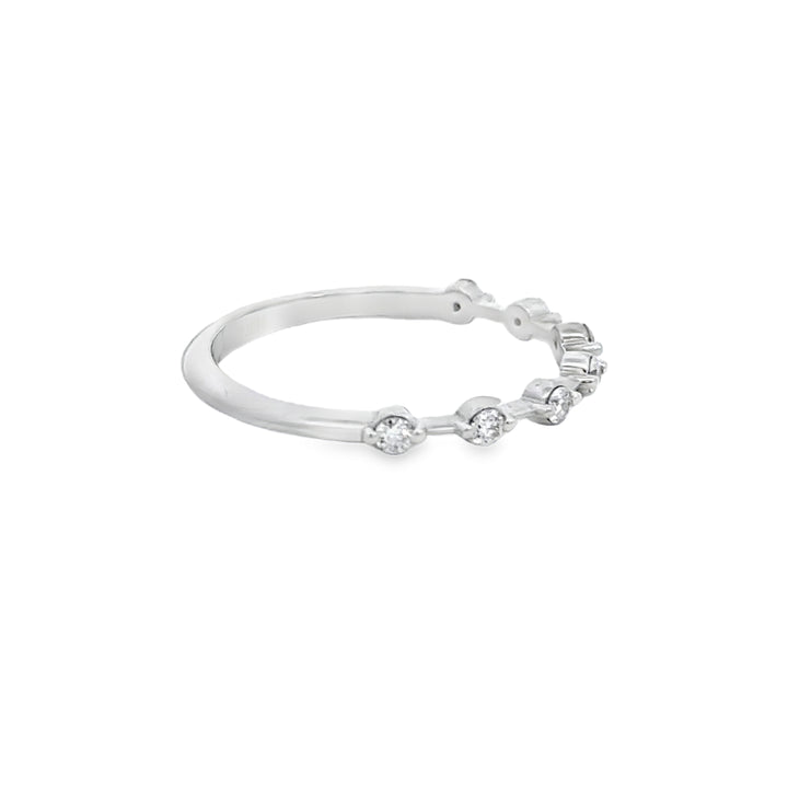 0.17 CTW Diamond 18K White Gold Wedding Band – 2mm
